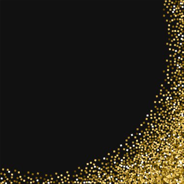 Altın glitter soyut sağ alt köşede siyah altın glitter ile ilginç vektör arka plan