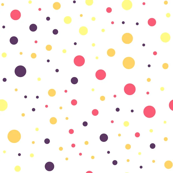 Pois colorés motif sans couture sur fond blanc 25 Incroyable classique pois colorés — Image vectorielle