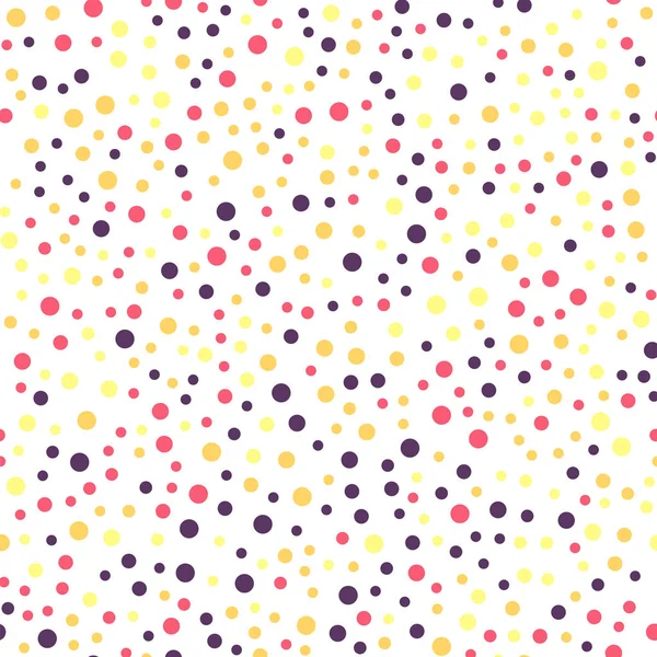 Kleurrijke polka dots naadloze patroon op wit 25 achtergrond Awesome klassieke kleurrijke polka dots — Stockvector