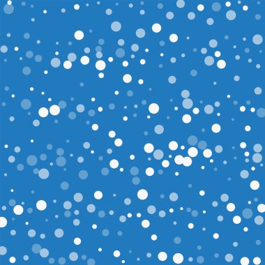 Beyaz noktalar kaotik dağılım düşme ile beyaz çizgiler noktalar üzerinde mavi arka plan vektör düşüyor