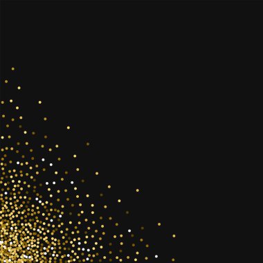 Yuvarlak altın glitter dağınık dip sol köşe yuvarlak altın glitter ile siyah arka planda Majestic