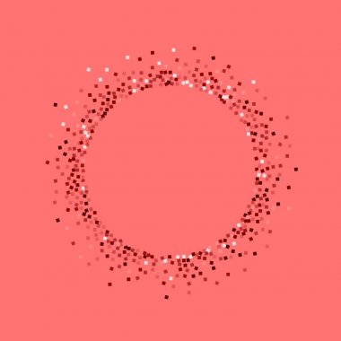 Kırmızı altın glitter küçük yuvarlak şekli ile kırmızı altın parlak pembe üzerinde büyüleyici vektör arka plan