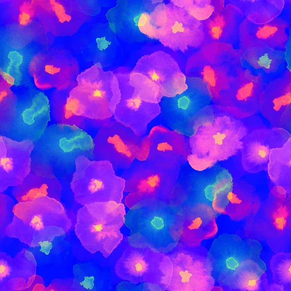 Kényes virág mintás lila selymes akvarell varrat nélküli mintát kiváló akvarell absztrakt — Stock Fotó
