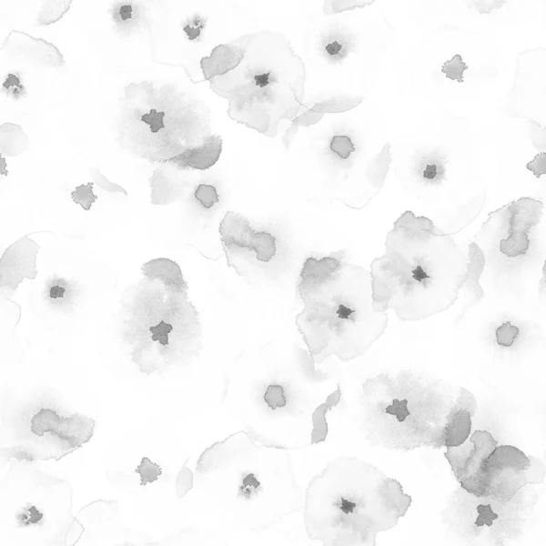 Narin çiçek desenli gri ipeksi sulu boya Dikişsiz desen harika suluboya soyut — Stok fotoğraf
