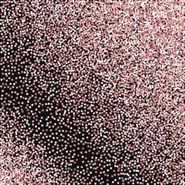 Pembe altın glitter Random dağılım ile pembe altın Sim siyah arka planda Overwhelming vektör