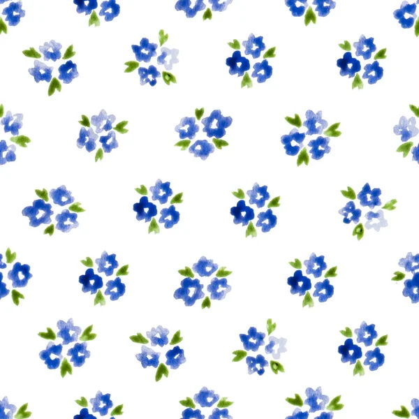Calico aquarel patroon mooie naadloze schattige kleine bloemen voor weefsel ontwerp Calico patroon in — Stockfoto