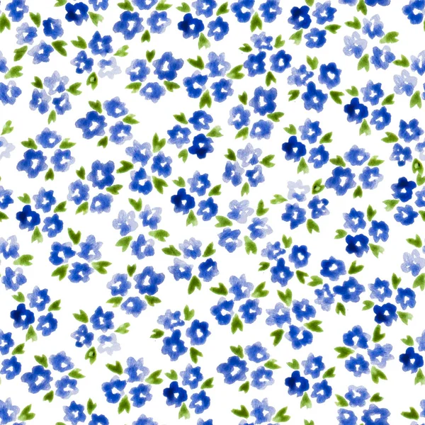 Alaca suluboya desen harika sorunsuz şirin küçük çiçekler için kumaş Calico desen tasarım — Stok fotoğraf