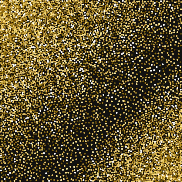 Patrón de dispersión de brillo de oro redondo con brillo de oro redondo sobre fondo negro Vector maravilloso — Vector de stock