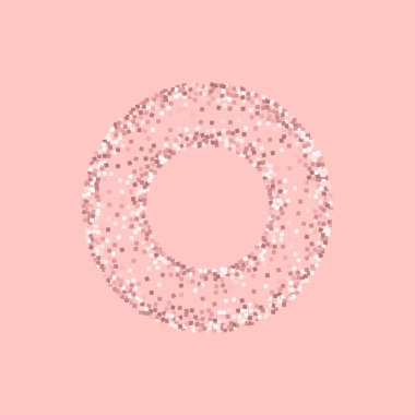 Pembe pembe arka plan ilahi vektör üzerinde pembe altın glitter ile altın glitter simit şeklinde çerçeve
