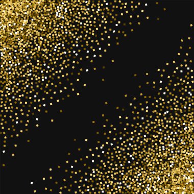 Altın altın Sim siyah arka planda çekici vektör ile soyut kaotik dağılım glitter