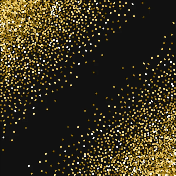 Paillettes d'or Dispersion chaotique abstraite avec paillettes d'or sur fond noir Vecteur attrayant — Image vectorielle