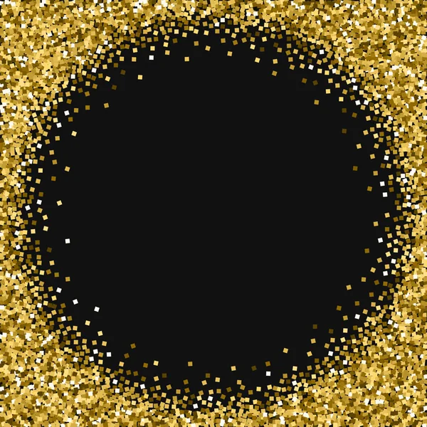 Goldglitzer Eckrahmen mit Goldglitter auf schwarzem Hintergrund reizvolle Vektorillustration — Stockvektor