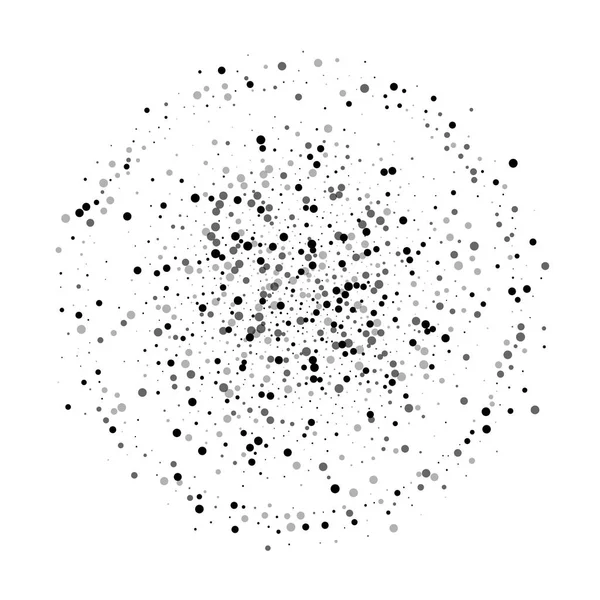Dense puntini neri Doppio cerchio con puntini neri densi su sfondo bianco Illustrazione vettoriale — Vettoriale Stock