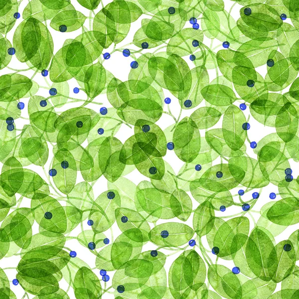단풍 원활한 패턴 빛 녹색 수채화 추상 배경 손 그린 밧줄 아트 인쇄 — 스톡 사진
