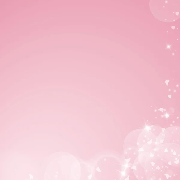 Corazones que caen fondo de San Valentín Abstracto esquina inferior derecha sobre fondo rosa Corazones que caen — Archivo Imágenes Vectoriales