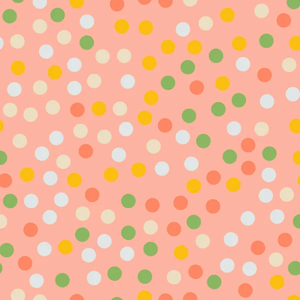 Pois colorés motif sans couture sur fond lumineux 5 Beauteous classique pois colorés — Image vectorielle