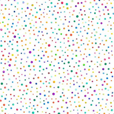 Suluboya konfeti seamless modeli el posh boyalı daireli suluboya konfeti daire Beyaz