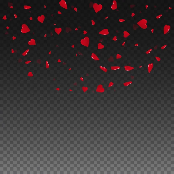 3d corazones valentine fondo superior semicírculo cuadrado en rejilla transparente oscuro fondo 3d corazones — Vector de stock