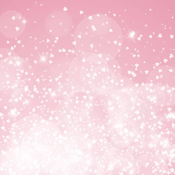 Падающие сердца Валентина фон Нижний градиент на розовом фоне Падающие сердца валентинки — стоковый вектор