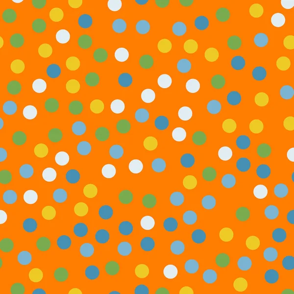 Kleurrijke polka dots naadloze patroon op helder 12 achtergrond uitzonderlijke klassieke kleurrijke polka — Stockvector