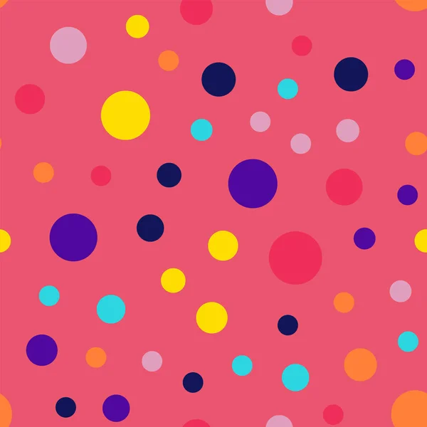Memphis styl polka dots vzor bezešvé na růžovém pozadí neobvyklé moderní memphis polka dots — Stockový vektor