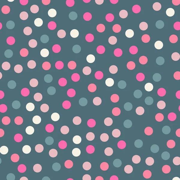 Kleurrijke polka dots naadloze patroon op helder 8 achtergrond majestueuze klassieke kleurrijke polka dots — Stockvector