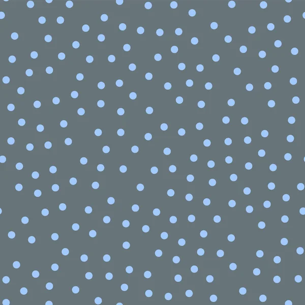 Patrón sin costuras de lunares azules sobre fondo gris Graceful classic blue polka dots textil — Vector de stock
