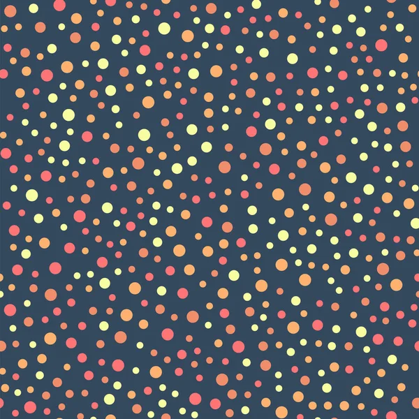 Kleurrijke polka dots naadloze patroon op helder 21 achtergrond heerlijke klassieke kleurrijke polka dots — Stockvector