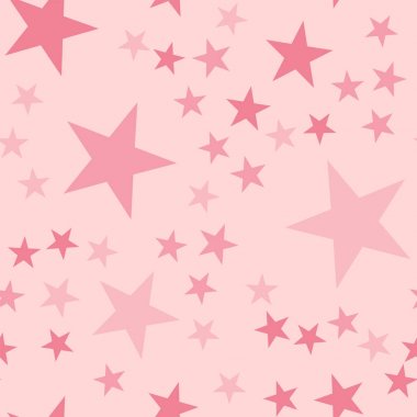 Pembe açık pembe renkli ilginç sonsuz rasgele dağınık pembe üzerinde seamless modeli yıldız
