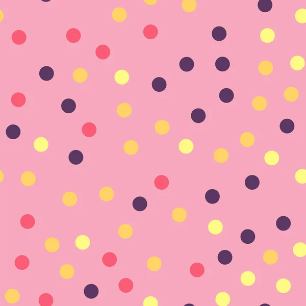 Kleurrijke polka dots naadloze patroon op helder 25 achtergrond Astonishing klassieke kleurrijke polka — Stockvector