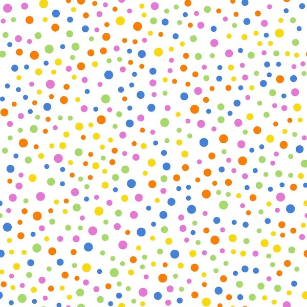 Pois colorés motif sans couture sur fond blanc 2 Splendides pois colorés classiques — Image vectorielle