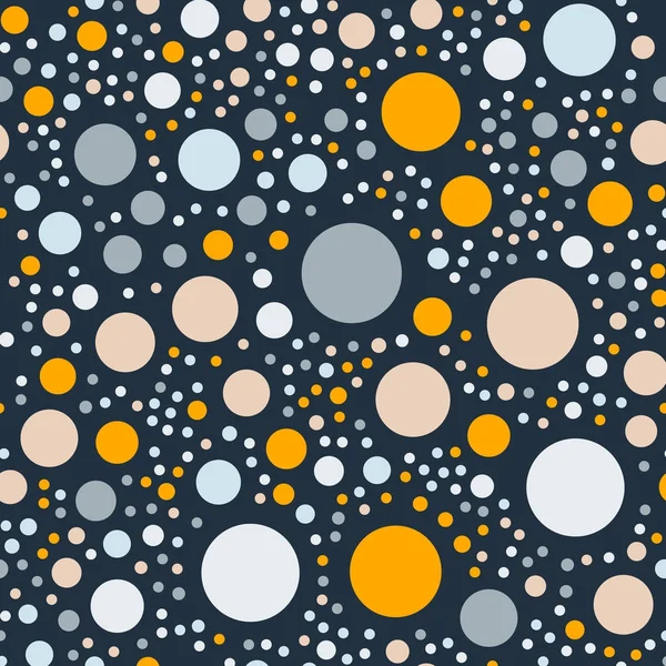 Kolorowe kropki wzór na 7 jasne tło wciągające klasyczne kolorowe groszki — Wektor stockowy
