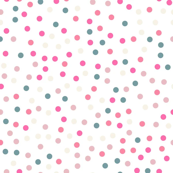 Bunte Tupfen nahtloses Muster auf weißem 8 Hintergrund ehrfürchtige klassische bunte Tupfen — Stockvektor