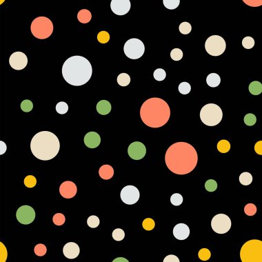 Renkli lekeli seamless modeli siyah 5 arka plan dikkat çekici klasik renkli lekeli