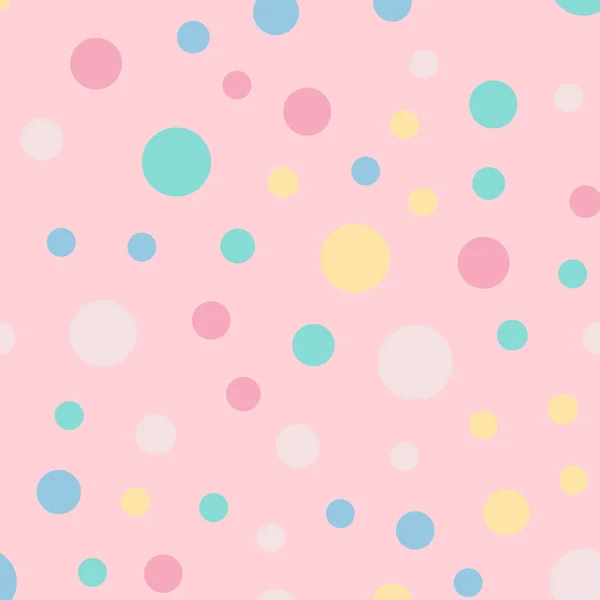 Kleurrijke polka dots naadloze patroon op helder 9 achtergrond prachtige klassieke kleurrijke polka dots — Stockvector