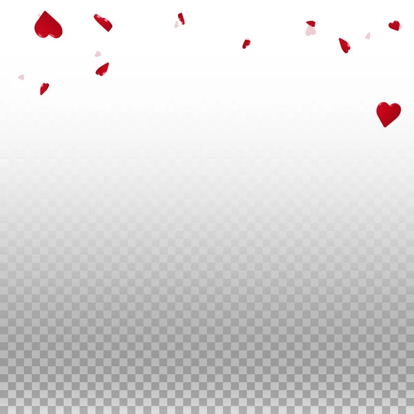 3d corazones valentine fondo abstracto borde superior en la rejilla transparente luz fondo 3d corazones — Vector de stock