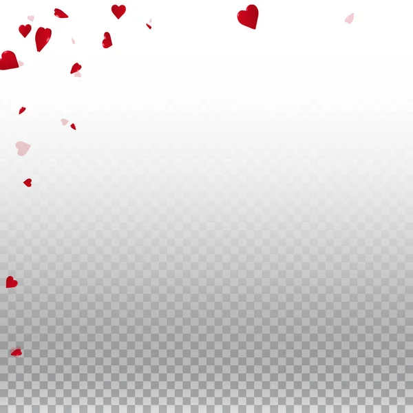 3D srdce Valentýnské pozadí abstraktní levém horním rohu na transparentní mřížka světla na pozadí 3d — Stockový vektor