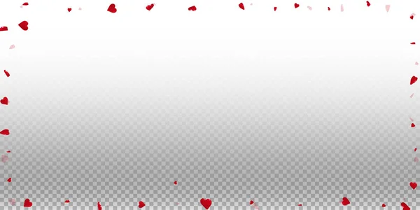 3D srdce Valentýnské pozadí široký rámec na transparentní mřížka světlé pozadí 3d srdce — Stockový vektor