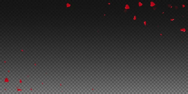 Coeurs 3d fond valentin Coins larges sur grille transparente fond sombre Coeurs 3d — Image vectorielle