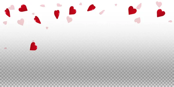 3d herzen valentine hintergrund fallender regen auf transparentem gitter licht hintergrund 3d herzen — Stockvektor