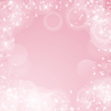 Sabit kalpler Sevgililer arka plan yuvarlak pembe arka plan düşüyor kalpleri üzerinde rasgele çerçeve