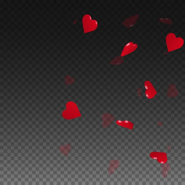3D καρδιές Αγίου Βαλεντίνου δεξιά κλίση υποβάθρου σε σκούρο φόντο διαφανές πλέγμα 3d καρδιές — Διανυσματικό Αρχείο