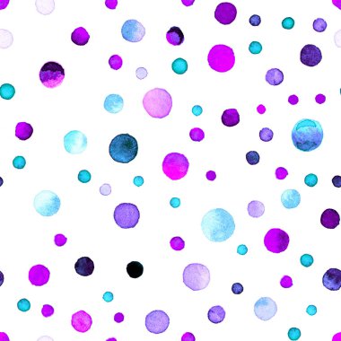 Suluboya konfeti seamless modeli el unutulmaz boyalı daireli suluboya konfeti daire