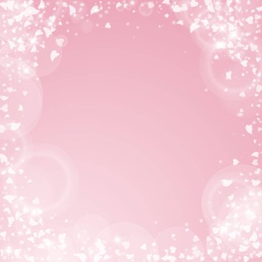 Sabit kalpler Sevgililer arka plan köşe çerçeve pembe arka plan düşüyor kalpler Sevgililer günü