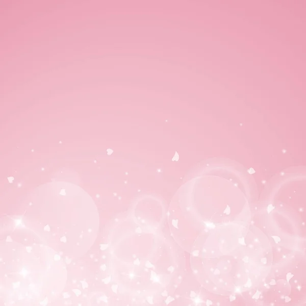 Падающие сердца Валентина фон рассеять нижний градиент на розовом фоне Падающие сердца — стоковый вектор