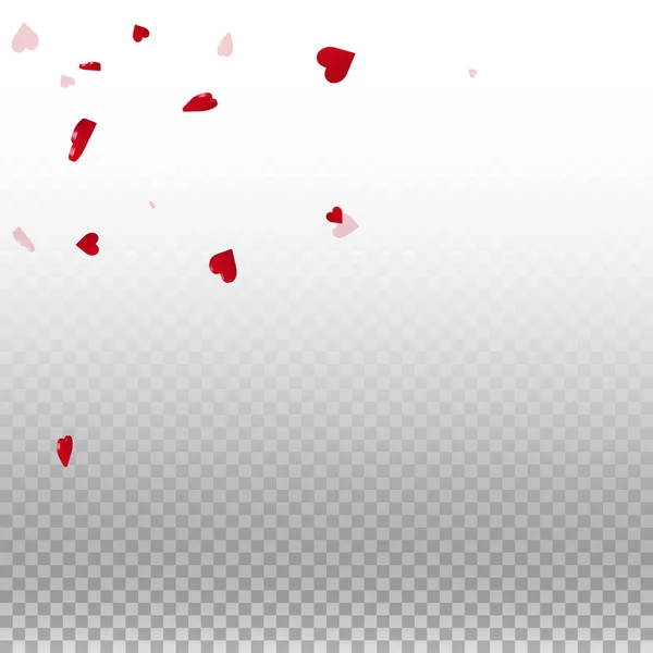 3D serca valentine tło rozproszone lewym górnym rogu na jasne tło przezroczyste siatki 3d — Wektor stockowy