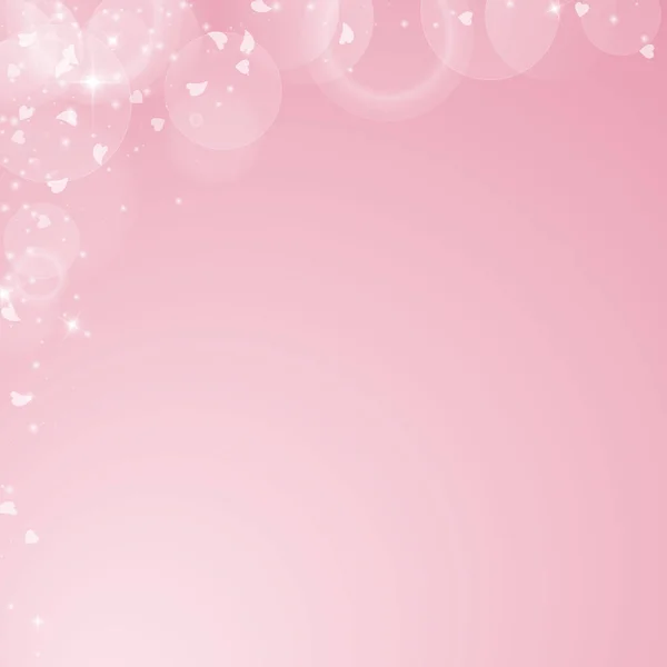 Corazones que caen fondo de San Valentín Esquina superior izquierda abstracta sobre fondo rosa Corazones que caen — Archivo Imágenes Vectoriales