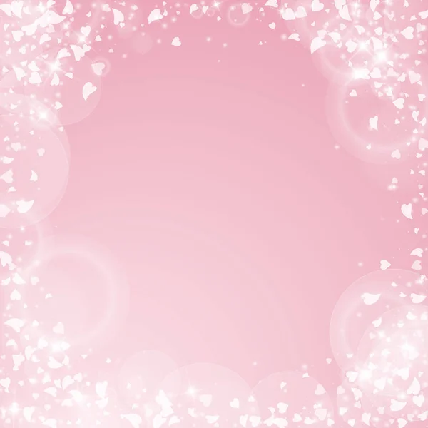 坠落的心情人节背景在粉红色背景下的角落框架坠落的心情人节 — 图库矢量图片