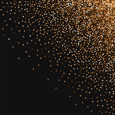 Kırmızı yuvarlak altın glitter dağınık sağ üst köşede kırmızı yuvarlak altın glitter ile siyah arka plan