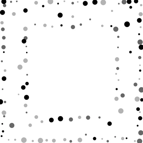 Náhodné černé tečky čtvercové abstraktní rám s náhodné černé tečky na bílém pozadí vektor — Stockový vektor